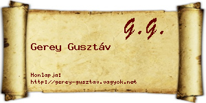 Gerey Gusztáv névjegykártya